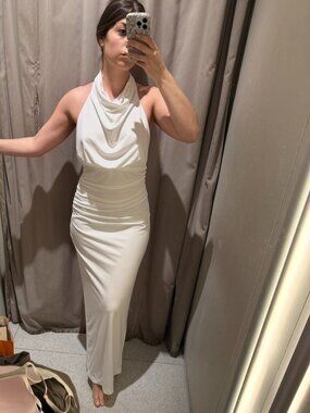 Zara White Halter Bridal Dress